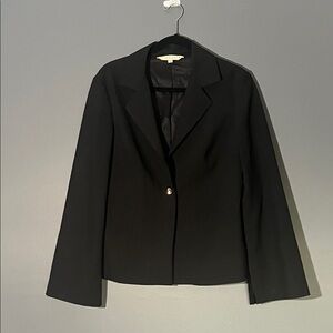 Trina Turk Black Single-Button Tailored Blazer